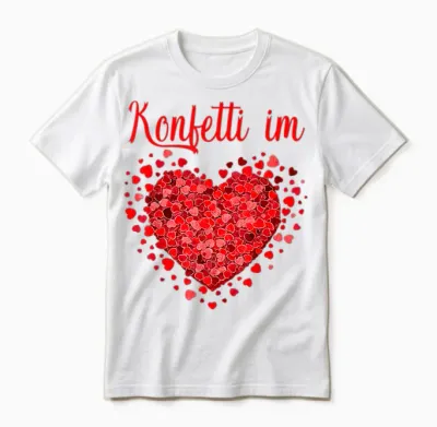 Confetti in Heart Fancy Dress Carnival Confetti Costume Outfit Unisex T-Shirt - White