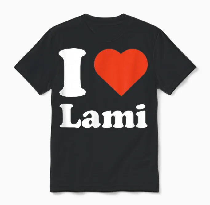 Ich Liebe Lami Rotes Herz Geschenkidee Unisex T-Shirt in Black