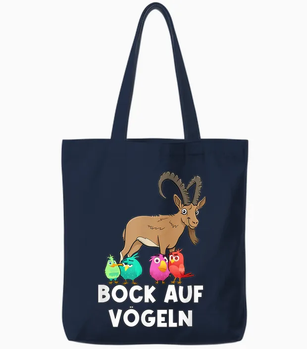 Bock Auf Vögeln Sex Word Game Versauter Slogan T-Shirt, Black Tote Bags in Navy