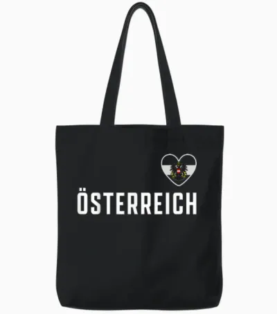 österreich Flagge Adler Fan Austria Wappen Patriotisches Tote Bags - Black
