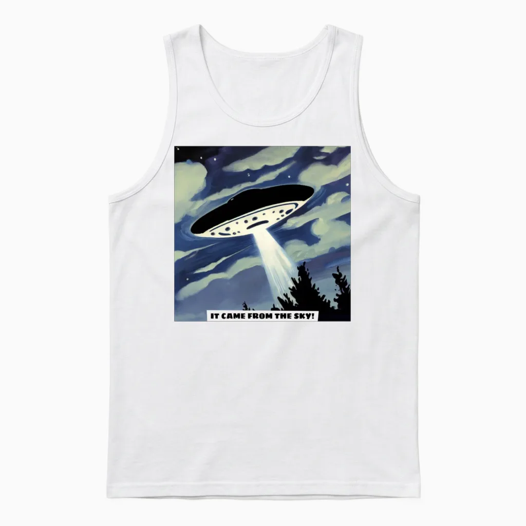 It Came from the Sky Album Cover Unisex Tank Top in White