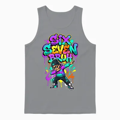 Six Seven 67 Schule Gen Alpha Slang Meme Unisex Tank Top - Sport Grey