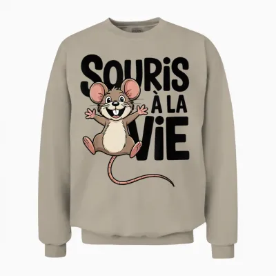 Funny Funny Mouse Cartoon Mouse Unisex Sweatshirt - Sand