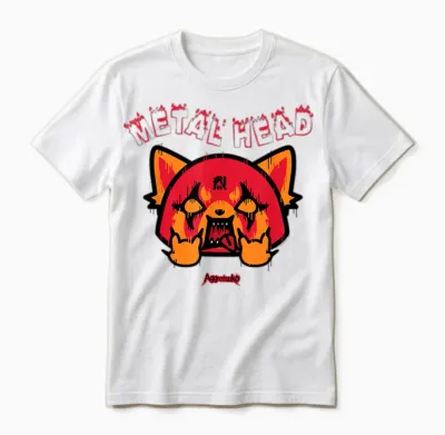 Aggretsuko Rage Metal Head Unisex T-Shirt - White