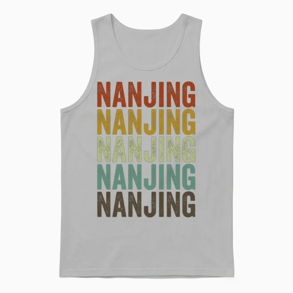 Nanjing China Retro Vintage Unisex Tank Top - Ash