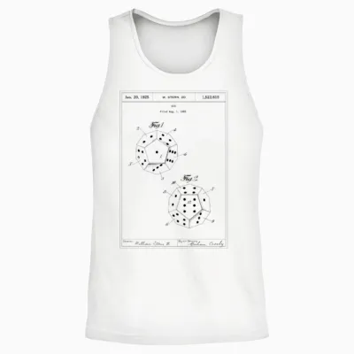 D12 Dice Patent (dark Ink) Unisex Tank Top - White