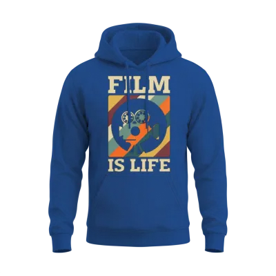 Filmmaking Film Is Life Retro Director Filmmaker Unisex Hoodie - Royal