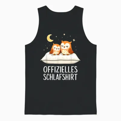 Official Sleep Shirt Owl Owls T-Shirt, Black Unisex Tank Top - Black