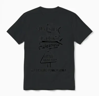 Gettysburg Civil War Landmarks Unisex T-Shirt - Black
