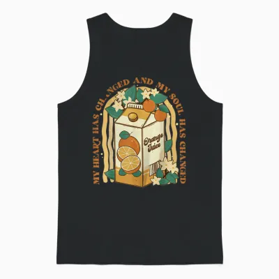 My Heart Has Changed and My Soul Has Changed Orange Unisex Tank Top - Black