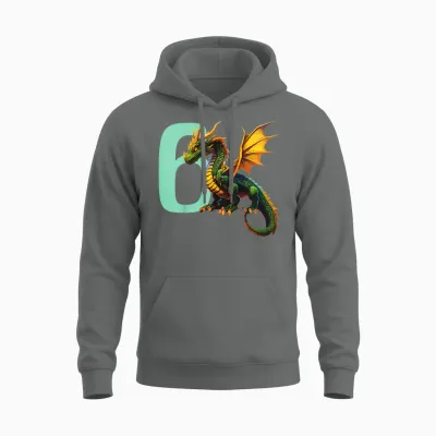 Kinder Geburtstag Drache 6 Jahre Junge Drachen Zahl Alter Unisex Hoodie - Graphite Heather