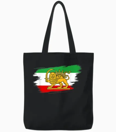 Iran for Men and Women Iranian Flag Lion Persian T-Shirt, Black Tote Bags - Black