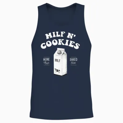 Milf N Cookies Stay at Home Milf Funny Milf Unisex Tank Top - Navy
