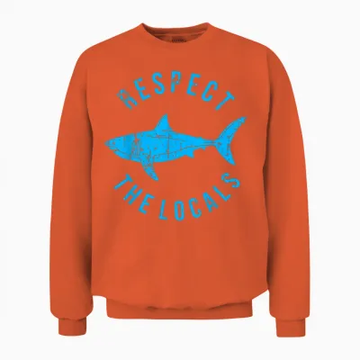 Respect the Locals Shark Ocean Animal Rights Biology Life Unisex Sweatshirt - Orange
