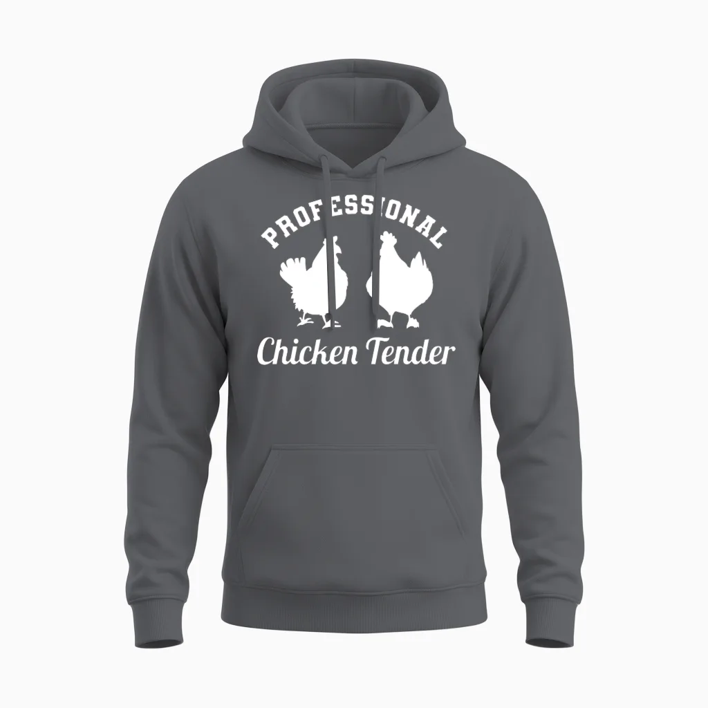 Professional Chicken Tender Funny Food Lover Unisex Hoodie in Charcoal