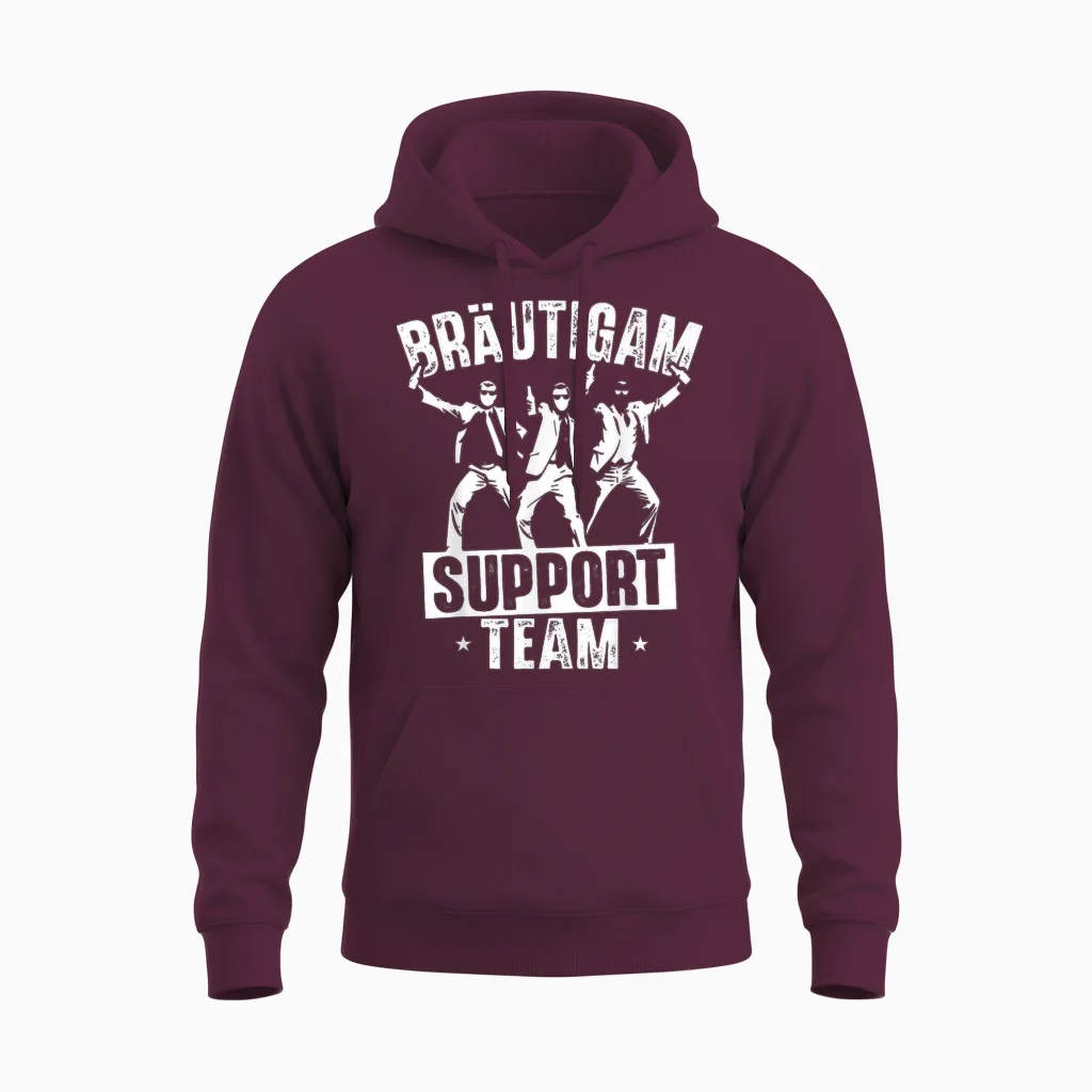 Junggesellenabschied Männer T-Shirt Team Bräutigam Jga Mann Unisex Hoodie in Maroon