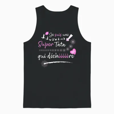 Gift Idea Tata Birthday Tee Shirt Super Tata Tearing Unisex Tank Top - Black