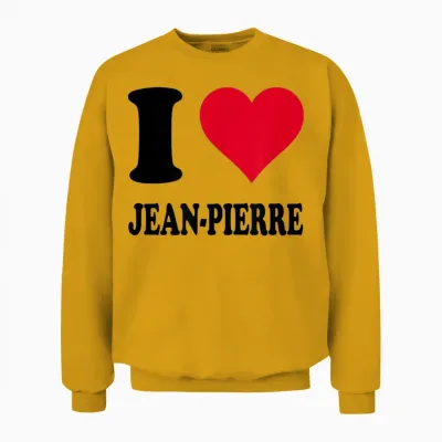 J'aime Jean-Pierre T-Shirt, White, S Unisex Sweatshirt - Gold