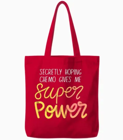 Chemo Secretly Hoping Superpowers Radiation Cancer Tote Bags - Red