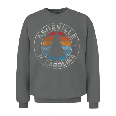 Asheville North Carolina Nc 70s Unisex Sweatshirt - Graphite Heather