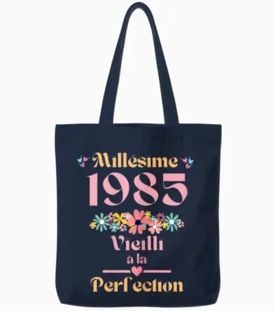 39 Ans Femme 1985 Idée Cadeau Anniversaire Drôle Humour Mama T-Shirt, Black, Female X-Small Tote Bags - Navy
