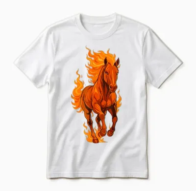 Fire Horse Chinese New Year 2026 Moon Star Sign Festival Unisex T-Shirt - White