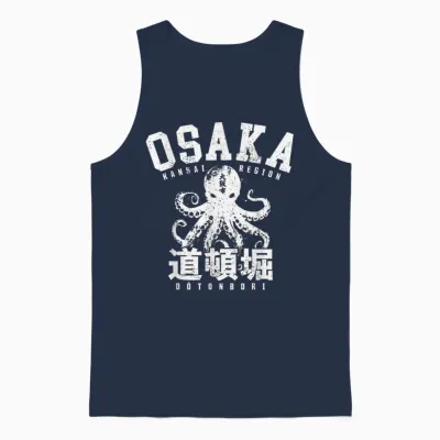 Osaka Japan Takoyaki Dotonbori Octopus Graphic Japanese Unisex Tank Top - Navy