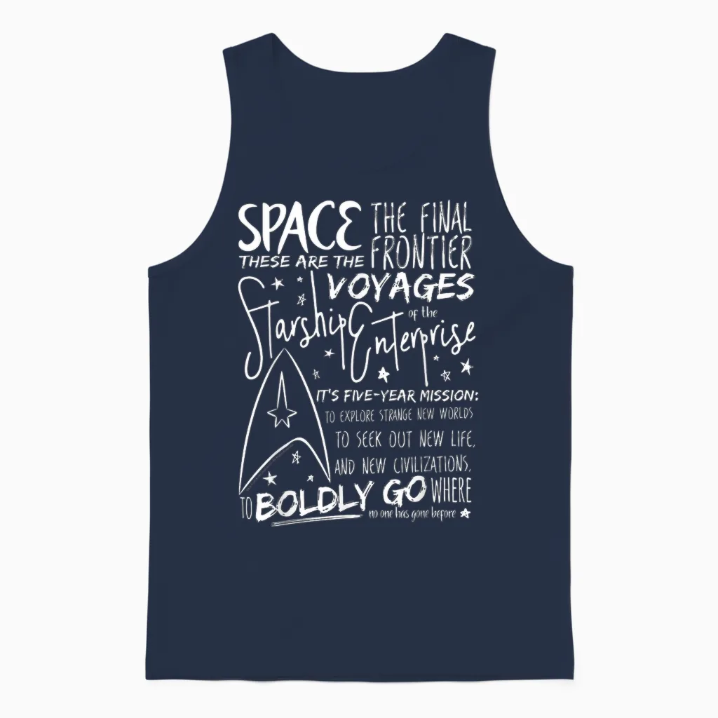 Star Trek Original Series Handwritten Speech Graphic Unisex Tank Top in Navy