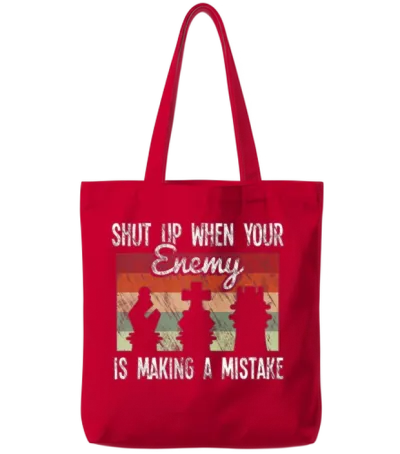 Funny Chess Quote Tote Bags - Red