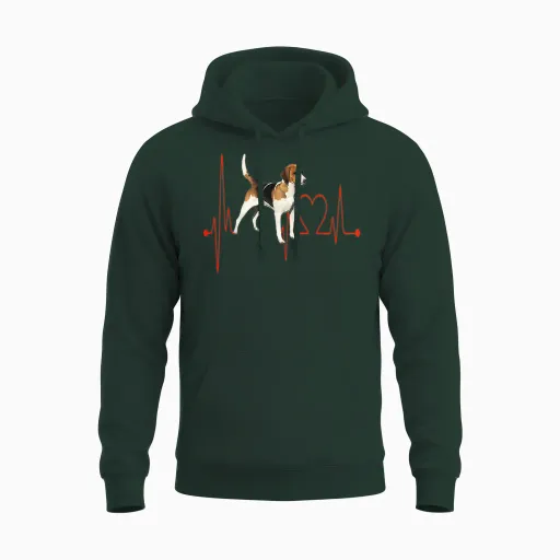 Anglo-French Small Venerie Dog Heartbeat Adorable Fan T-Shirt, Black, S Unisex Hoodie - Forest