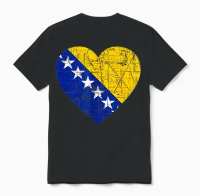 Bosnien Geschenk Flagge Bosnia Vintage Herzegowina Sarajevo Unisex T-Shirt - Black