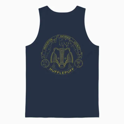 Harry Potter Hufflepuff Coat of Arms Unisex Tank Top - Navy