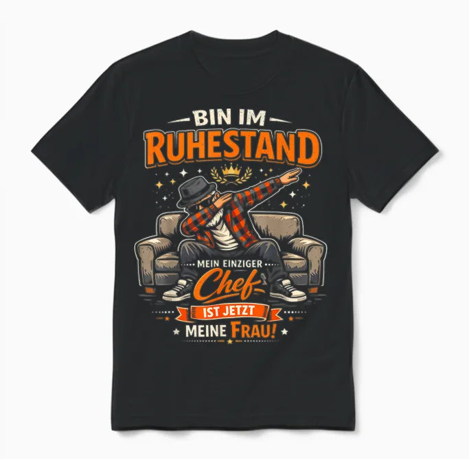 Rente 2026 Ruhestand Pension Pensionär Lustiges Rentner Unisex T-Shirt in Black