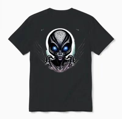 Alien Funny Unisex T-Shirt - Black