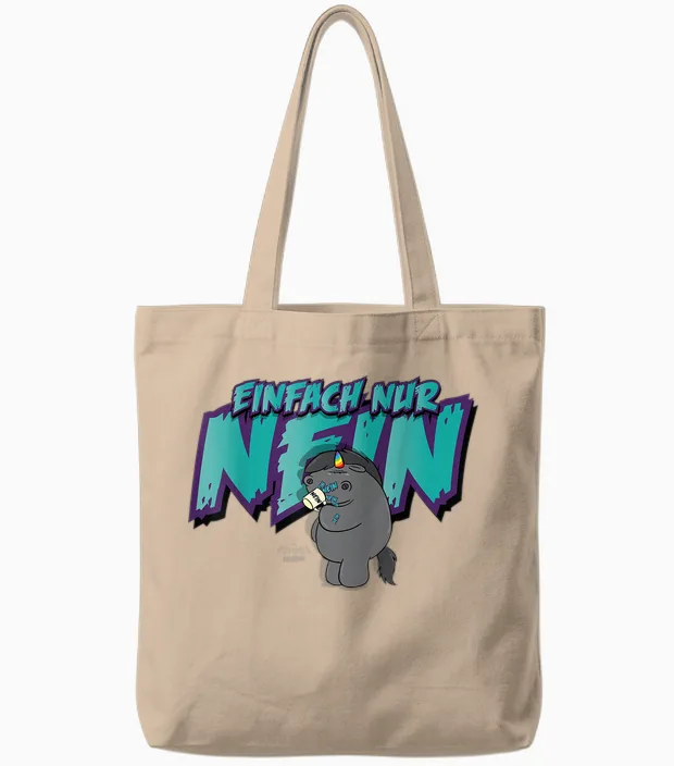 Pummel & Friends - Grummeleinhorn Simply No T-Shirt, Black, S Tote Bags in Natural