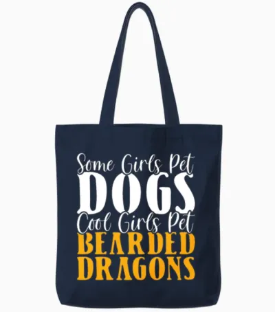 Bearded Dragon Tote Bags - Navy