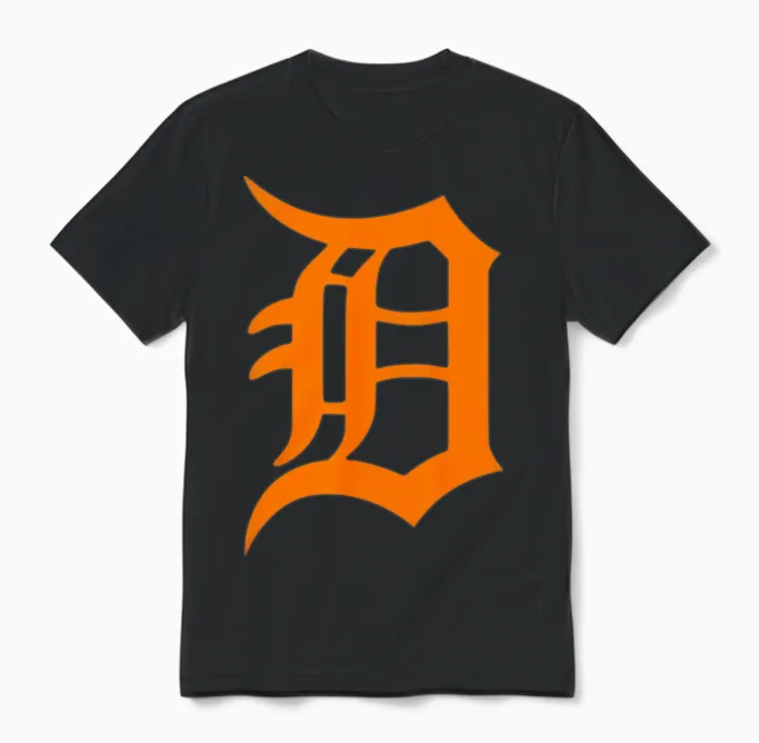 Detroit D.png Unisex T-Shirt in Black