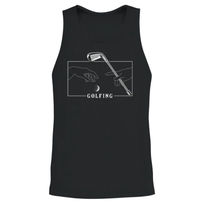 Michelangelo Creation of Adam Golfing Player Pro Unisex Tank Top - Black