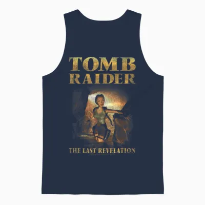 Tomb Raider the Last Revelation Cave Scene Retro Video Game Unisex Tank Top - Navy