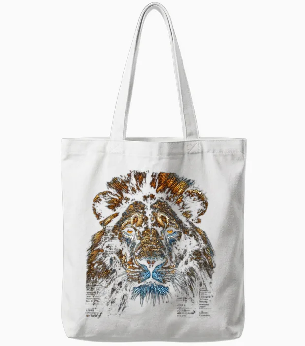Löwe Fantasy Art - Tier Löwe Tote Bags in White