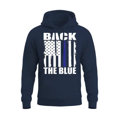 Back the Blue Thin Blue Line American Unisex Hoodie - Navy