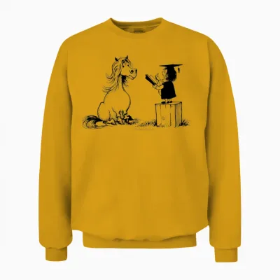 Thelwell Pony Learning at School Teacher Unisex Sweatshirt - Gold