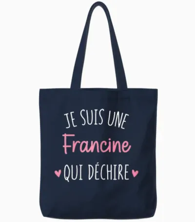 Women's Personalised Gift Name Francine Qui Déchire Tote Bags - Navy