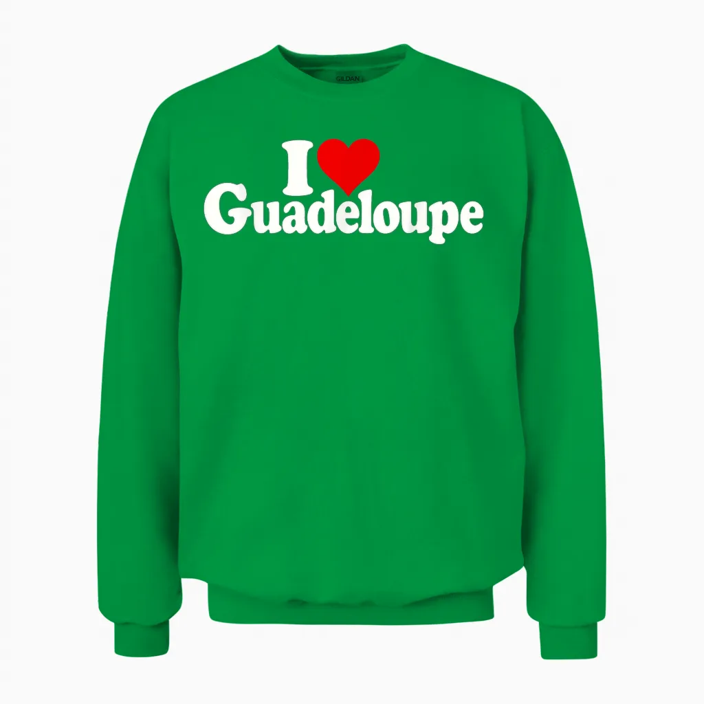 J'adore Heart Guadeloupe Unisex Sweatshirt in Irish Green