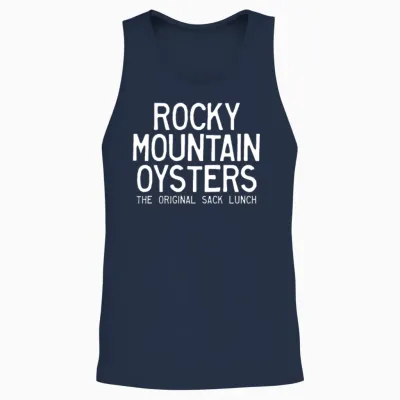 Rocky Mountain Oysters the Original Sack Lunch Unisex Tank Top - Navy