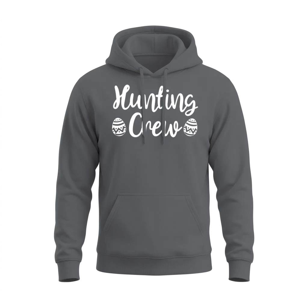 Hunting Crew Quotes Funny Easter Day Egg Hunter Unisex Hoodie - Charcoal