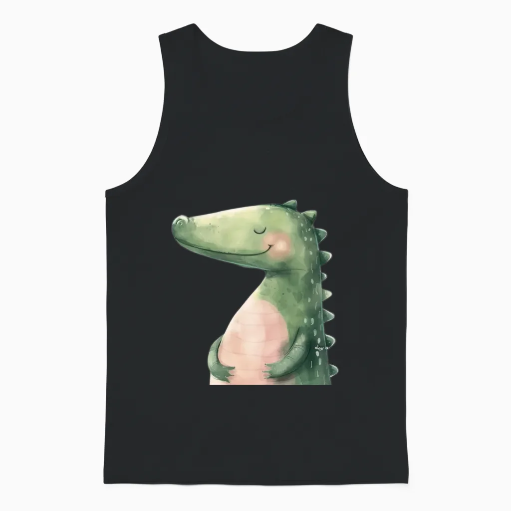 Funny Dragon Unisex Tank Top in Black