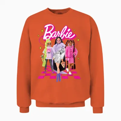 Barbie - Y2k Trio T-Shirt, White Unisex Sweatshirt - Orange