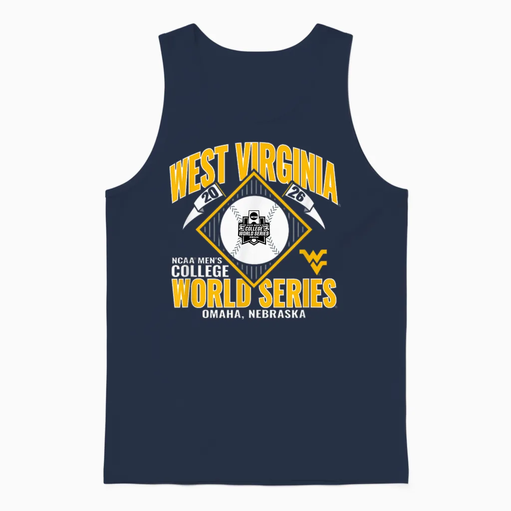 West Virginia Mountaineers College World Series 2026 Cws Unisex Tank Top in Navy