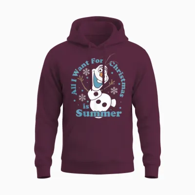 Disney Frozen Olaf All I Want for Christmas Is Summer Unisex Hoodie - Maroon